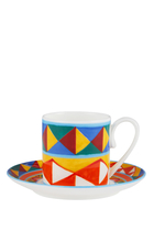 Carretto Arancio Fine Porcelain Coffee Cup & Saucer
